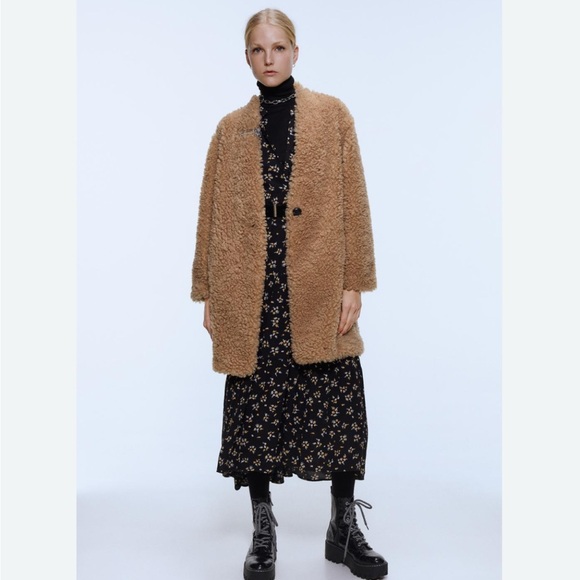 Zara Jackets & Blazers - Zara Brown Teddy Jacket
